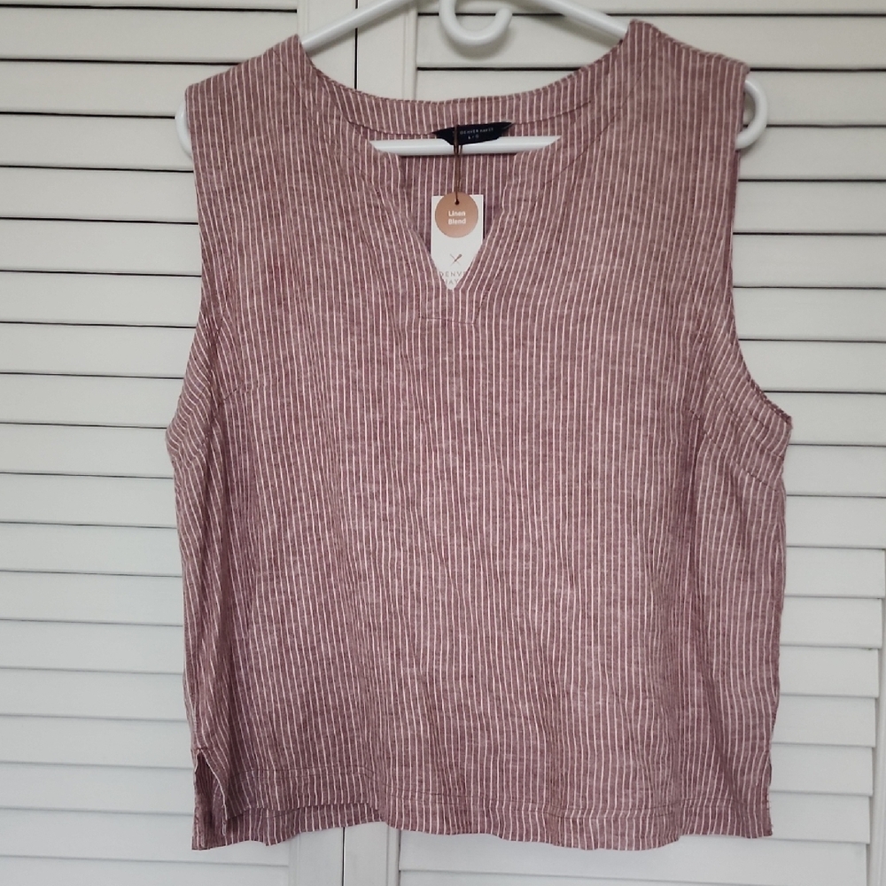 Denver Hayes Mauve Striped Tank Top